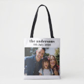 Custom 2 Photo and Text Personalized Tote Tasche (Vorderseite)