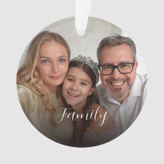 Custom 2-photo White Script Ornament (Vorderseite)