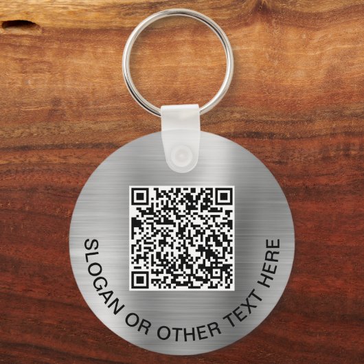 Custom 2 QR Codes Werbesilber Schlüsselanhänger (Rückseite)