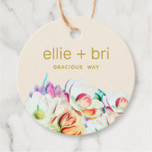 Custom 2" Round Magnolia Floral Hang Tag