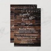 Custom 2 - Rustikale Holzleuchten glücklich immer Einladung (Vorne/Hinten)