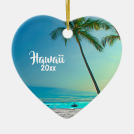 Custom 2 Side Foto Hawaii Reisepalmen Weihnachten Keramik Ornament