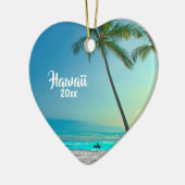 Custom 2 Side Foto Hawaii Reisepalmen Weihnachten Keramik Ornament (Links)