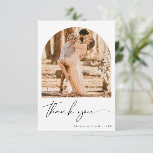 Custom 2 Sided Foto Wedding Dankeschön Card Dankeskarte (Stehend Vorderseite)