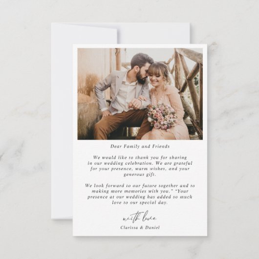 Custom 2 Sided Foto Wedding Dankeschön Card Dankeskarte (Rückseite)