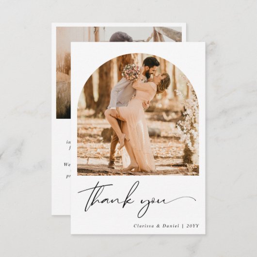 Custom 2 Sided Foto Wedding Dankeschön Card Dankeskarte (Vorne/Hinten)