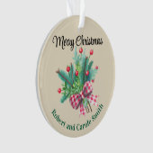 Custom, 2-Sides Red & Green Bouquet Acrylic Ornament (Vorderseite)