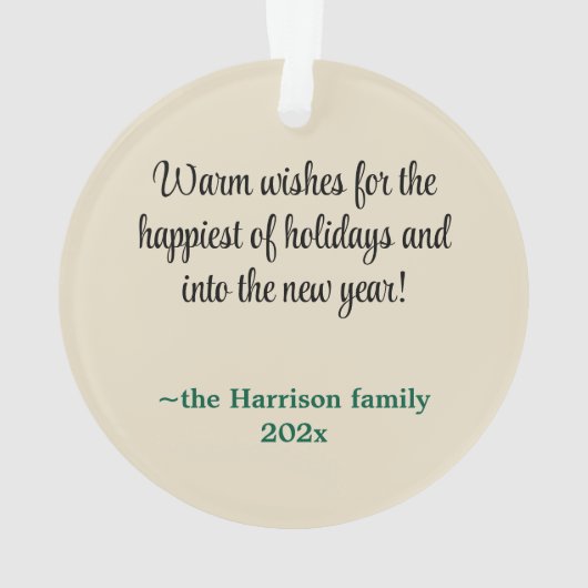 Custom, 2-Sides Red & Green Bouquet Acrylic Ornament (Rückseite)