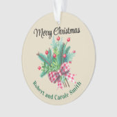 Custom, 2-Sides Red & Green Bouquet Acrylic Ornament (Vorderseite)