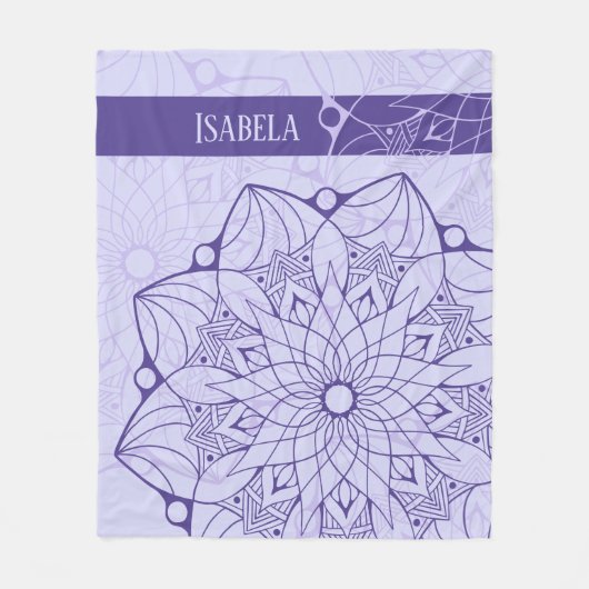 Custom 2 Tone Lila Mandala Fleece Blanket (Vorderseite)