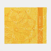 Custom 2 Tone Orange Mandala Fleece Blanket (Vorderseite (Horizontal))