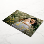 Custom 2 Wedding Fotos Danke, Script Gold Folieneinladung (Gedreht)