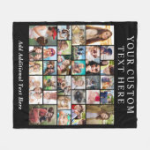 Custom 30 Foto Collage Black Fleecedecke (Vorderseite (Horizontal))