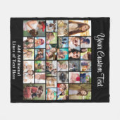 Custom 30 Foto Collage Black Fleecedecke (Vorderseite (Horizontal))