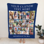 Custom 30 Foto Collage Blue Fleecedecke