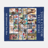 Custom 30 Foto Collage Blue Fleecedecke (Vorderseite (Horizontal))