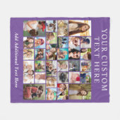 Custom 30 Foto Collage Lila Fleecedecke (Vorderseite (Horizontal))