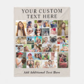Custom 30 Foto Collage Taupe Fleecedecke (Vorderseite)