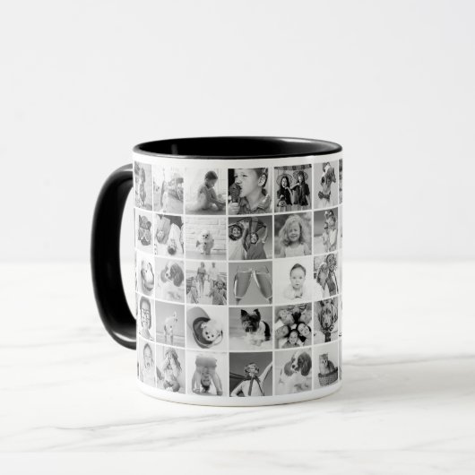 Custom 30 Fotos Moderne Familie und Haustiere Tasse (Vorderseite Links)