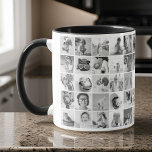 Custom 30 Fotos Moderne Familie und Haustiere Tasse<br><div class="desc">Fügen Sie benutzerdefinierte Begleithunde, Katze oder Vogel, Fotos und Freunde mit einfachem Rahmen hinzu</div>