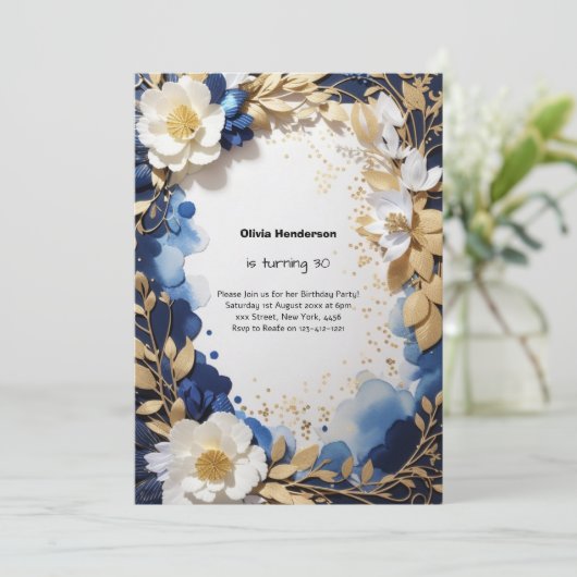 Custom 30. Geburtstagseinladung Einladung (Stehend Vorderseite)