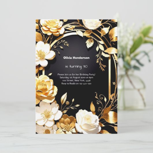 Custom 30. Geburtstagseinladung Einladung (Stehend Vorderseite)