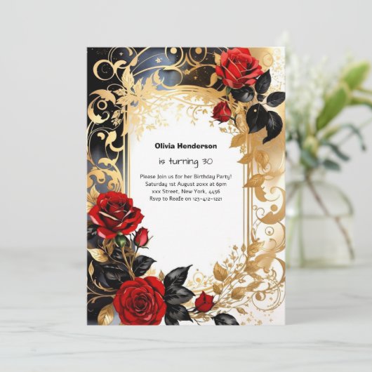 Custom 30. Geburtstagseinladung Einladung (Stehend Vorderseite)