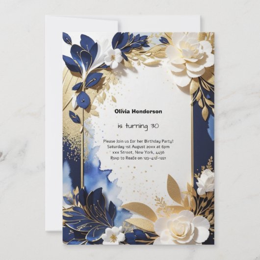 Custom 30. Geburtstagseinladung Einladung (Vorderseite)