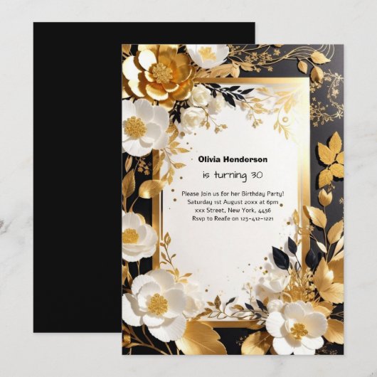 Custom 30. Geburtstagseinladung Einladung (Vorne/Hinten)