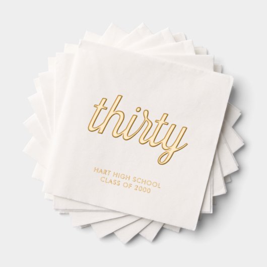 Custom 30. Wiedersehen Modern Gold Foil Napkins Servietten Mit Folie (Insitu (Gestapelt))