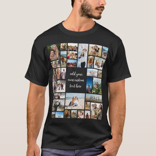 Custom 32 Foto Collage T-Shirt (Vorderseite)