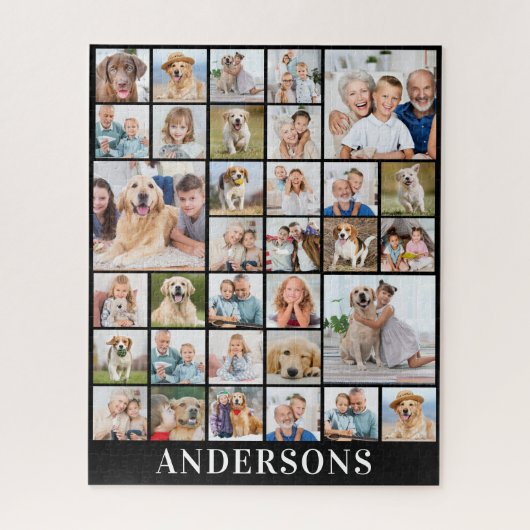 Custom 33 Foto Collage Family 16x20 520 Stück Puzzle (Vertikal)