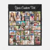 Custom 36 Foto Collage Black Fleecedecke (Vorderseite)