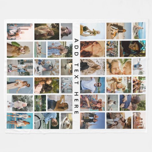Custom 36 x photo collage Personalized  Fleecedecke (Vorderseite (Horizontal))