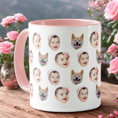 Custom 3 Baby Face Coffee Mug Tasse