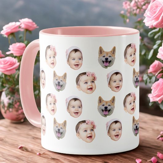 Custom 3 Baby Face Coffee Mug Tasse