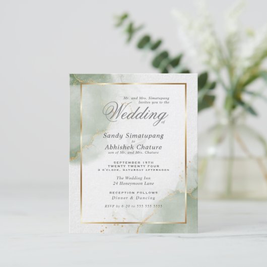 Custom 3 - Budget Wedding Gold Mute Sage (Stehend Vorderseite)