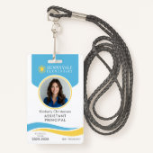 Custom 3 Color School Employee Photo ID Badge Ausweis (Vorderseite mit Schlüsselband)