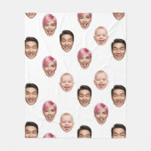 Custom 3 Face Foto Collage Personalisiert Fleecedecke (Vorderseite)