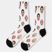 Custom 3 Face Foto - Funny Personalisiert Gift Socken (Linkes Detail)