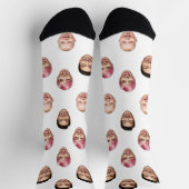 Custom 3 Face Foto - Funny Personalisiert Gift Socken (Oben)