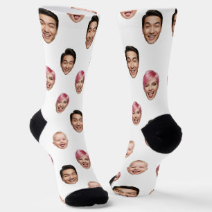 Custom 3 Face Foto - Funny Personalisiert Gift Socken