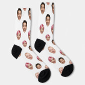 Custom 3 Face Foto - Funny Personalisiert Gift Socken (Rechts)