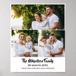 Custom 3 Family Foto Collage Poster