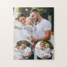 Custom 3 Family Foto Collage Puzzle