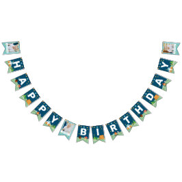 Custom 3 Foto Camping Birthday Camp Out Partys Wimpelkette