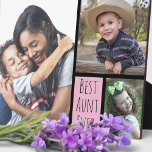 Custom 3 Foto Collage Beste Tante je Fotoplatte<br><div class="desc">Foto Collage Plaque mit der besten Tante je Typografie zu personalisieren mit 3 Bildern. Die Multi-Foto-Plakette ist ein einzigartiges Sake-Geschenk für die Tante.</div>