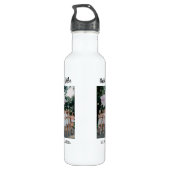 Custom 3 Foto Collage Bride Tribe Bridesmaid Name Edelstahlflasche (Rückseite)