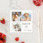 Custom 3 Foto Collage Einzigartige Katze Katze Hoc Serviette (Beispiel)