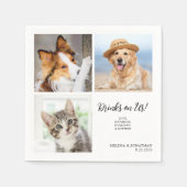 Custom 3 Foto Collage Einzigartige Katze Katze Hoc Serviette (Vorderseite)